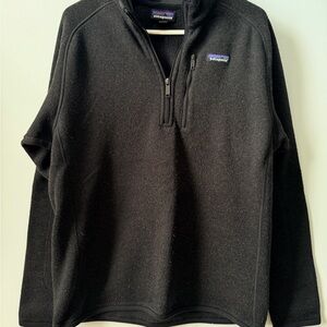 Patagonia Black Fleece Jacket with Multicolor Logo